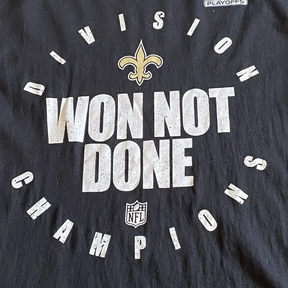 Nike New Orleans Saints WON NOT DONE Black Division Champions NFL Men’s Size M